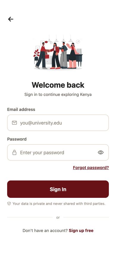 FoTI Tours secure mobile sign-in experience